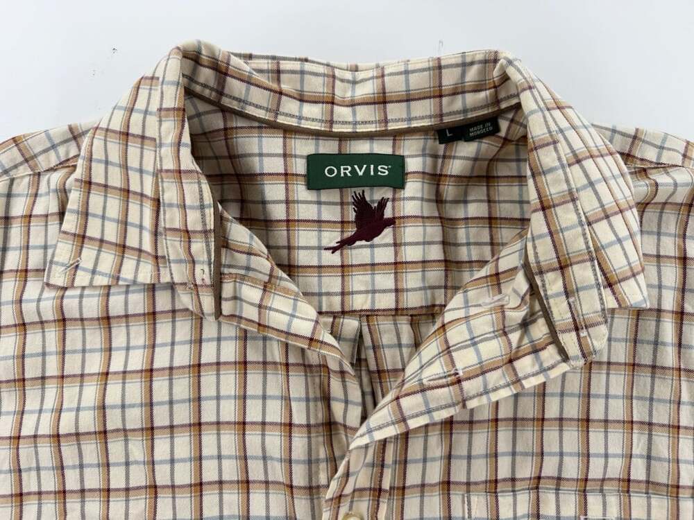 Orvis Country Twill Long Sleeve Plaid Shirt Size L